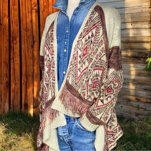 Lucky Brand Cardigan Boho Aztec